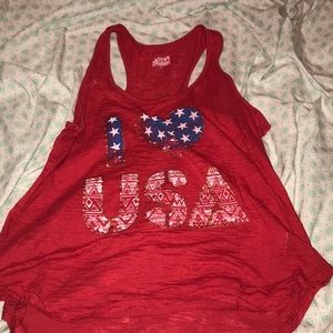 red razor back tank top